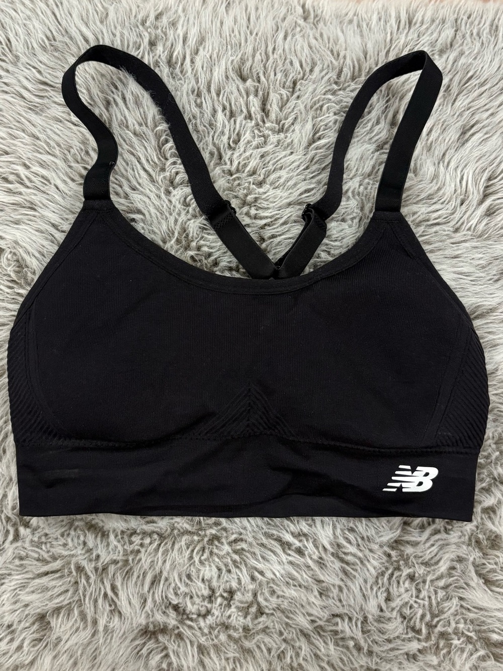 New Balance Women's Black Racerback Seamless Sports Bra